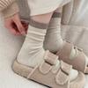Autumn and Winter Women's Mid-calf Socks, Winter Thickened Warm Cashmere Socks, College-style Color-blocked Wool Socks