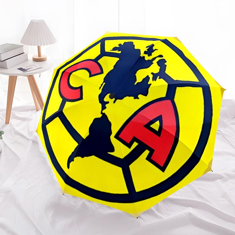 Club América Fashionable Automatic Opening/Closing Folding Umbrella. Portable and Foldable, Ideal for Gift, Travel, and Daily Use.