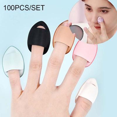 100 adet Mini parmak puf fondöten tozu detay makyaj süngeri yüz kapatıcı krem ​​karışımı kozmetik aksesuarları makyaj araçları
