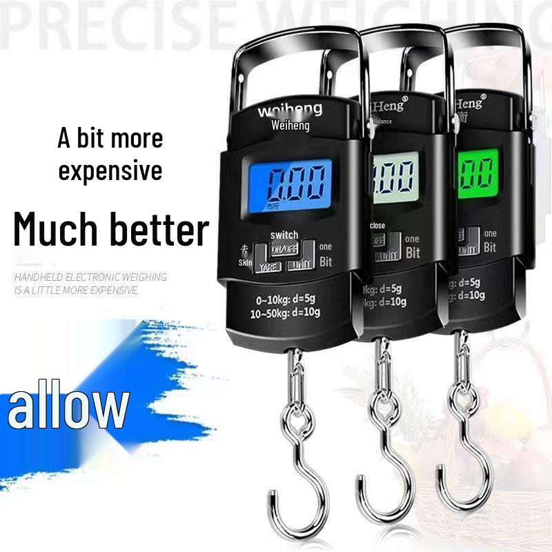 High-Precision Portable Handheld Electronic Scale, Mini 50kg Hook Spring Scale for Household Use