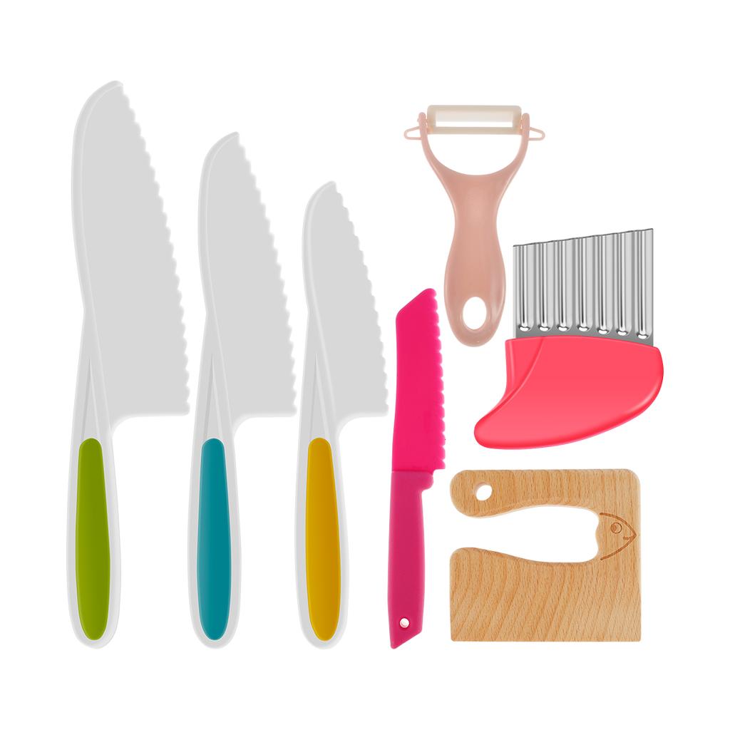 Kids Cooking Cutter Set Safe Kids Cooking Cutter Set Reusable Plastic Toddler Kitchen Cutter Set for Cutting Fruit Vegetable