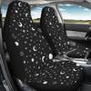 Pehede Car Seat Cover Moon Stars Planet Front for Cars, Easy To Tall Cover Set, Accessories Auto Trucks Van SUV,2 Packs