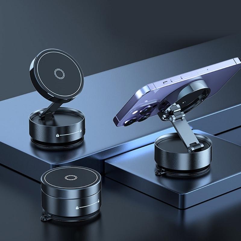 Portable Secure Magnetic Car Phone Bracket Holder with Vacuum Suction for Navigation Video Calls Safe Driving Experience