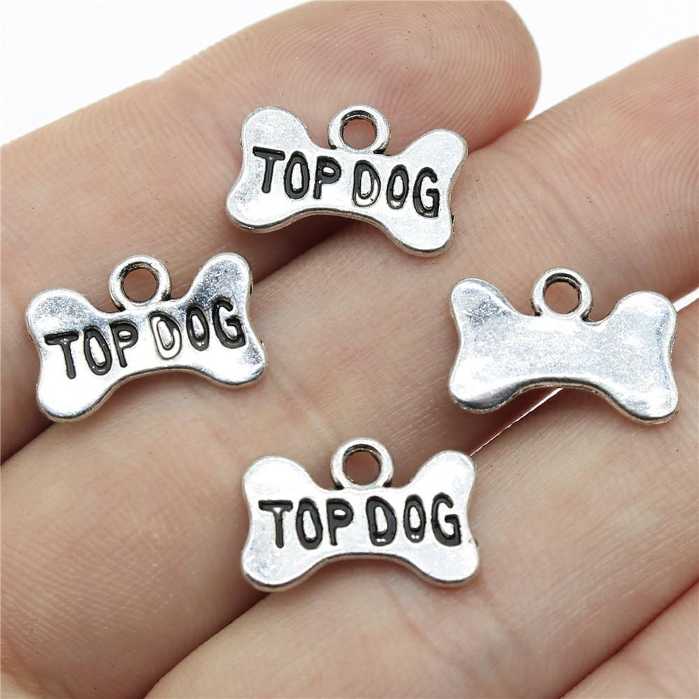 20pcs Bone Pendant Charms Antique Silver Color Bone Charms Jewelry DIY Bone Charms For Bracelet Making