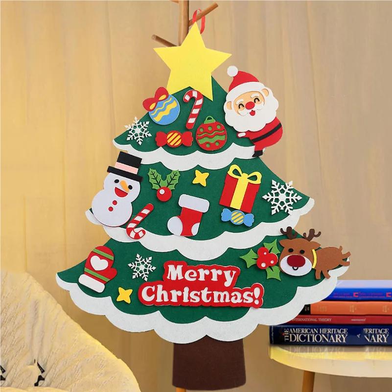 Kids DIY Christmas Tree Home Decoration Kit Handmade Felt Christmas Tree Craft Diy Set Christmas Supplies Children Gift New Year