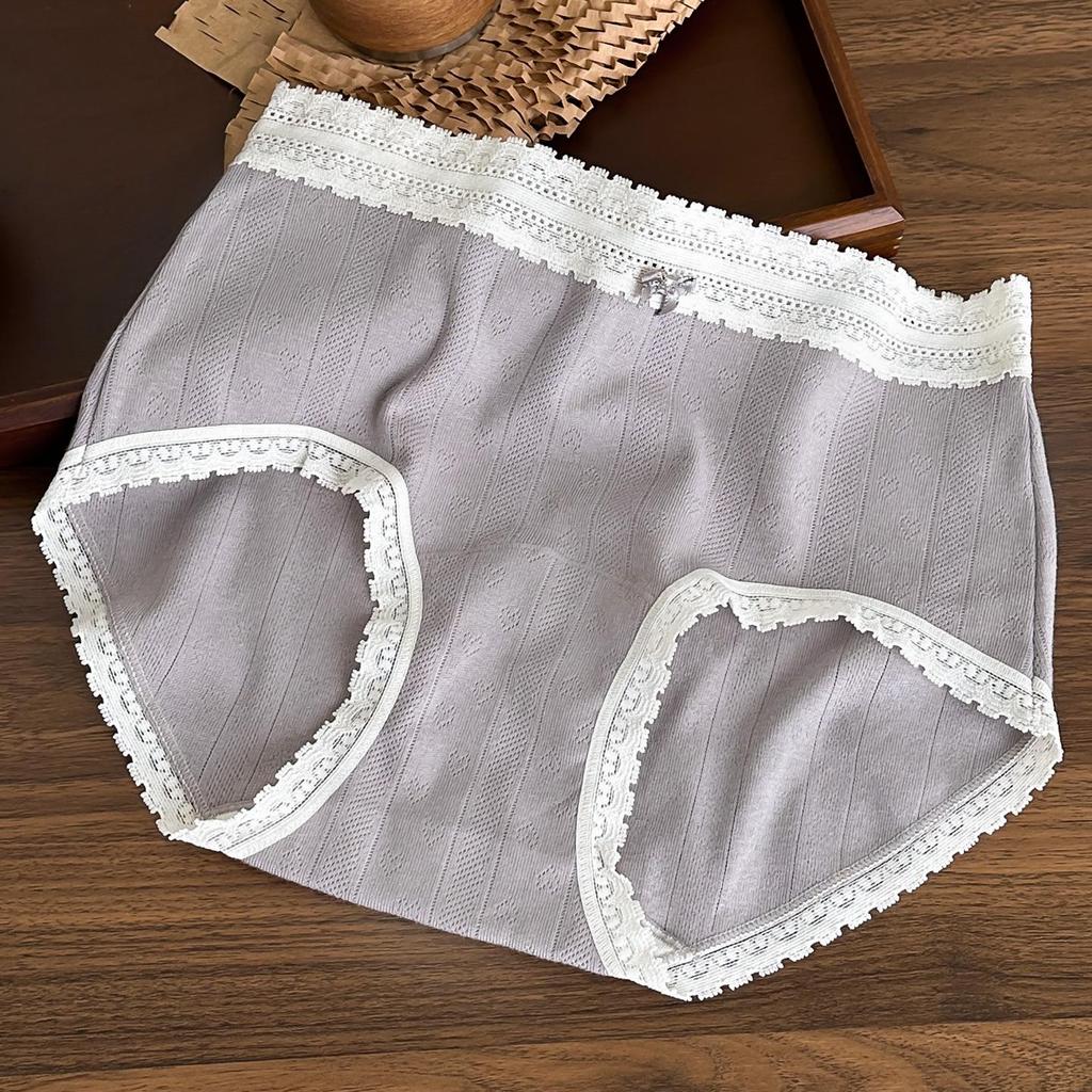 Frische florale Spitze Damen Baumwollslips - Verlängerter Schritt, Atmungsaktives probiotisches Jacquard.