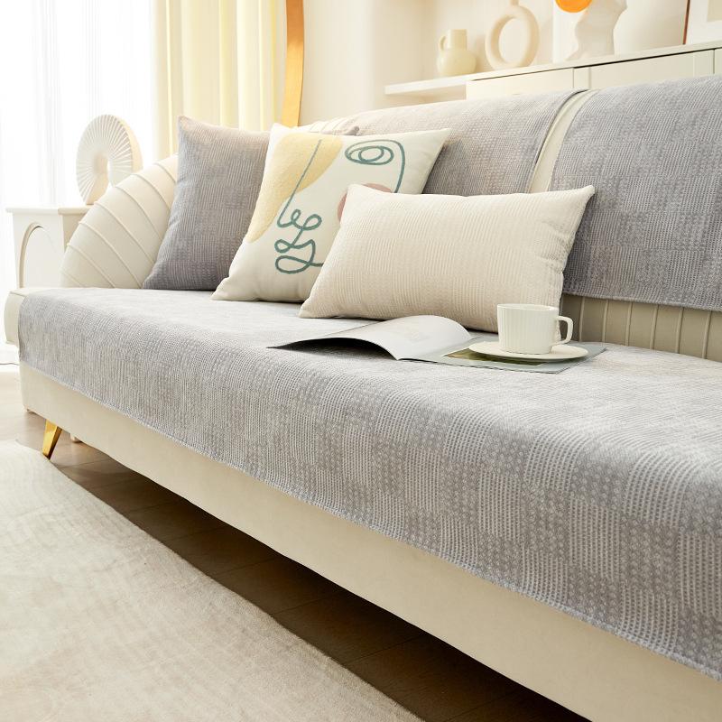 Sofa Cushion Four Seasons Universal Non-slip Simple Modern Cushion Net Red Waffle Living Room Backrest Towel Leather Sofa Cover Cover