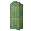 Small Shed, Tall Slim Wooden Garden Shed with 3 Removable Shelves and Roof Hatch