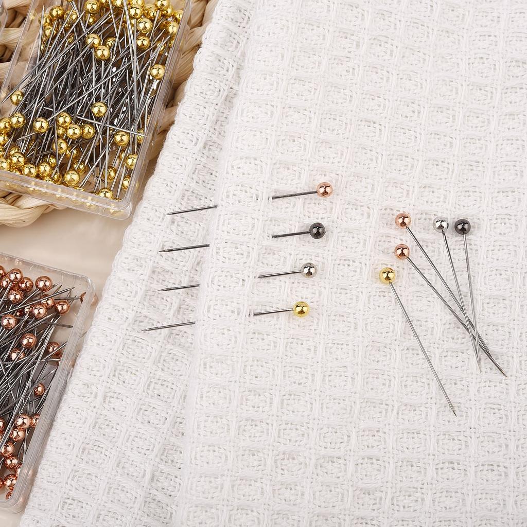 50/100Pcs Fashion Sewing Needles Colored Glass/Ceramics Head Bead Pin Stitch Knitting Needles Sewing Fixed DIY Safety Pin 32mm