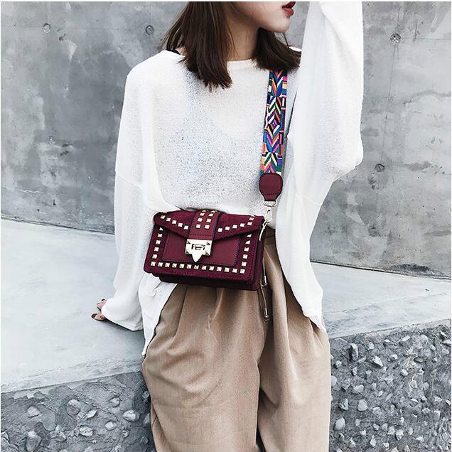 2020 Fashion Broadband Rivet Small Square Bag Fairy Wild Shoulder Messenger Bag