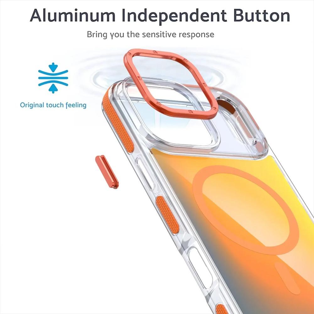 Stylish Discolour Magnetic Wireless Charge Cover for IPhone 17 Air 16 15 14 Plus 13 12 Pro Max Metal Lens Anti-fall Phone Case