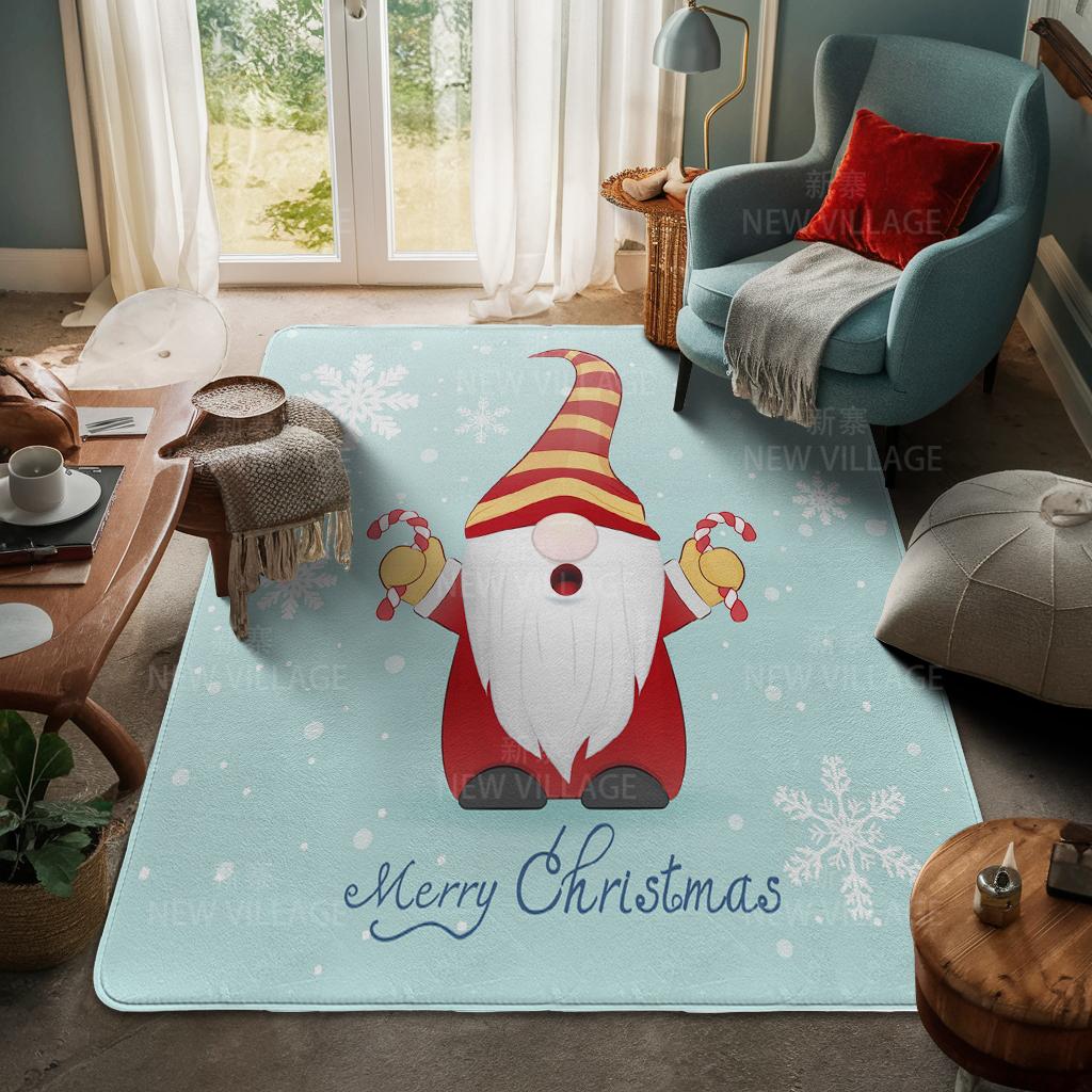 House Entrance Carpet Home Door Mat Living Room Bath Foot Bathroom Non-slip Water Absorption Rugs Bath Merry Christmas Winter