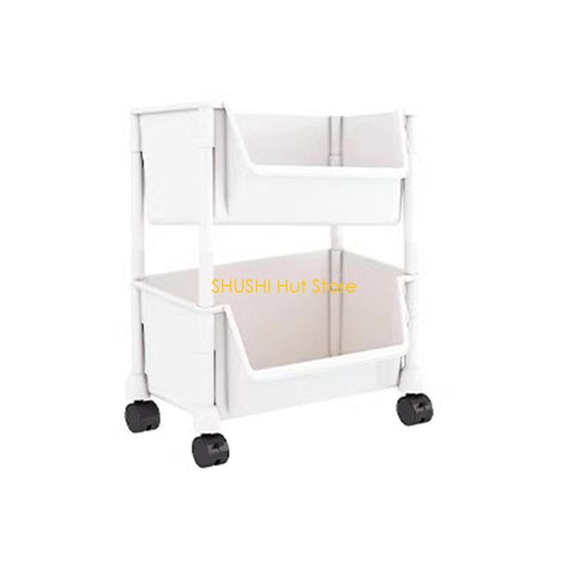 Multi Purpose Narrow Slit Bookcase Multi Layer Utility Cart with Lockable D57B