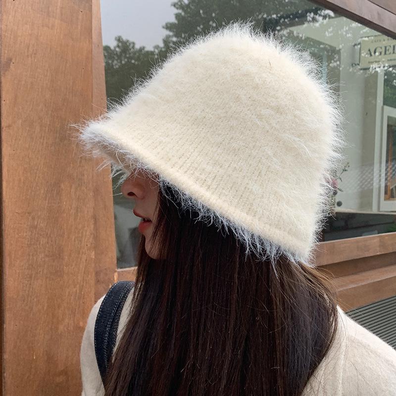 Women's Winter Wool Felt Fisherman Hat – Warm, Ear-Protecting Bucket Style for Large Heads, Slim Face Design