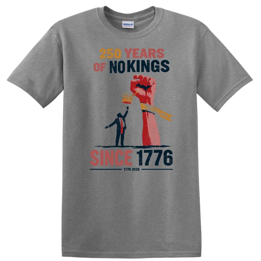 250 Years Of Freedom No Kings T Shirt Since 1776 Patriot Crown Liberty USA Tee XXXL