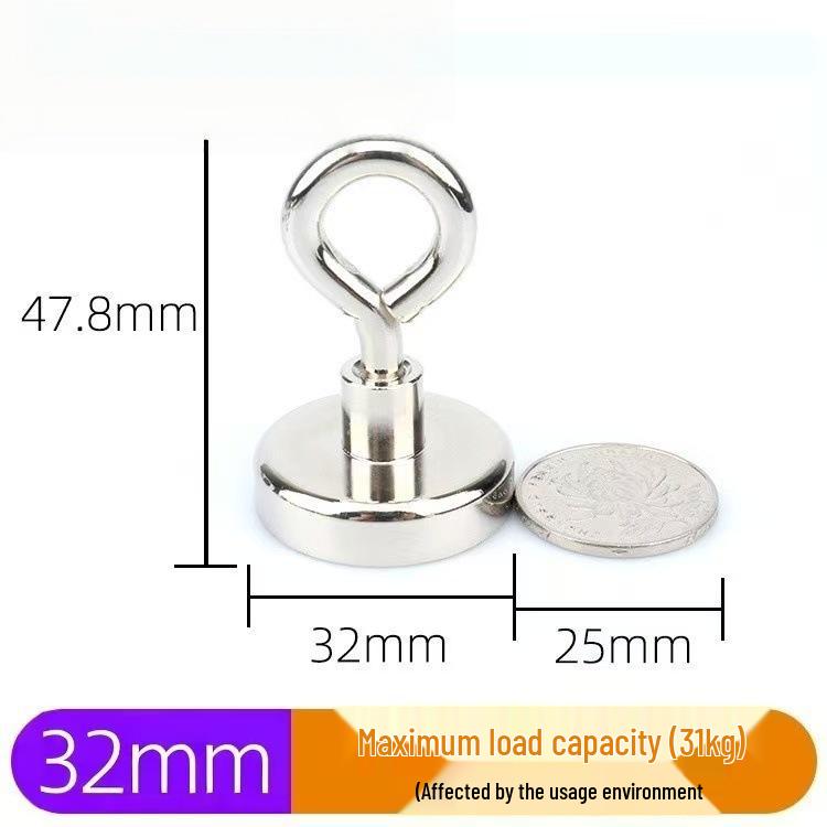 High-Capacity Magnetic Hook with Strong Eye Ring for Outdoor Use