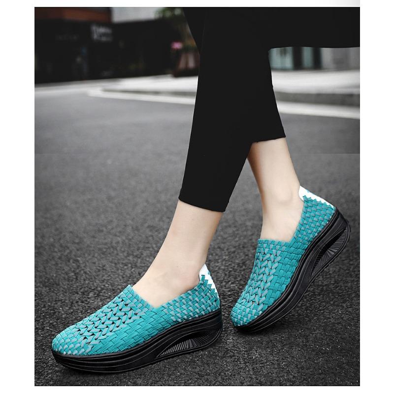 Светящиеся плетеные туфли Ленивые туфли Модные и трендовые женские туфли на толстой — фото 9