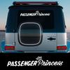Passenger Princess Slogan Car Windshield Window Sticker Vinyl Decal Self-adhesive Auto Door Side Decoration Sticker Accessories