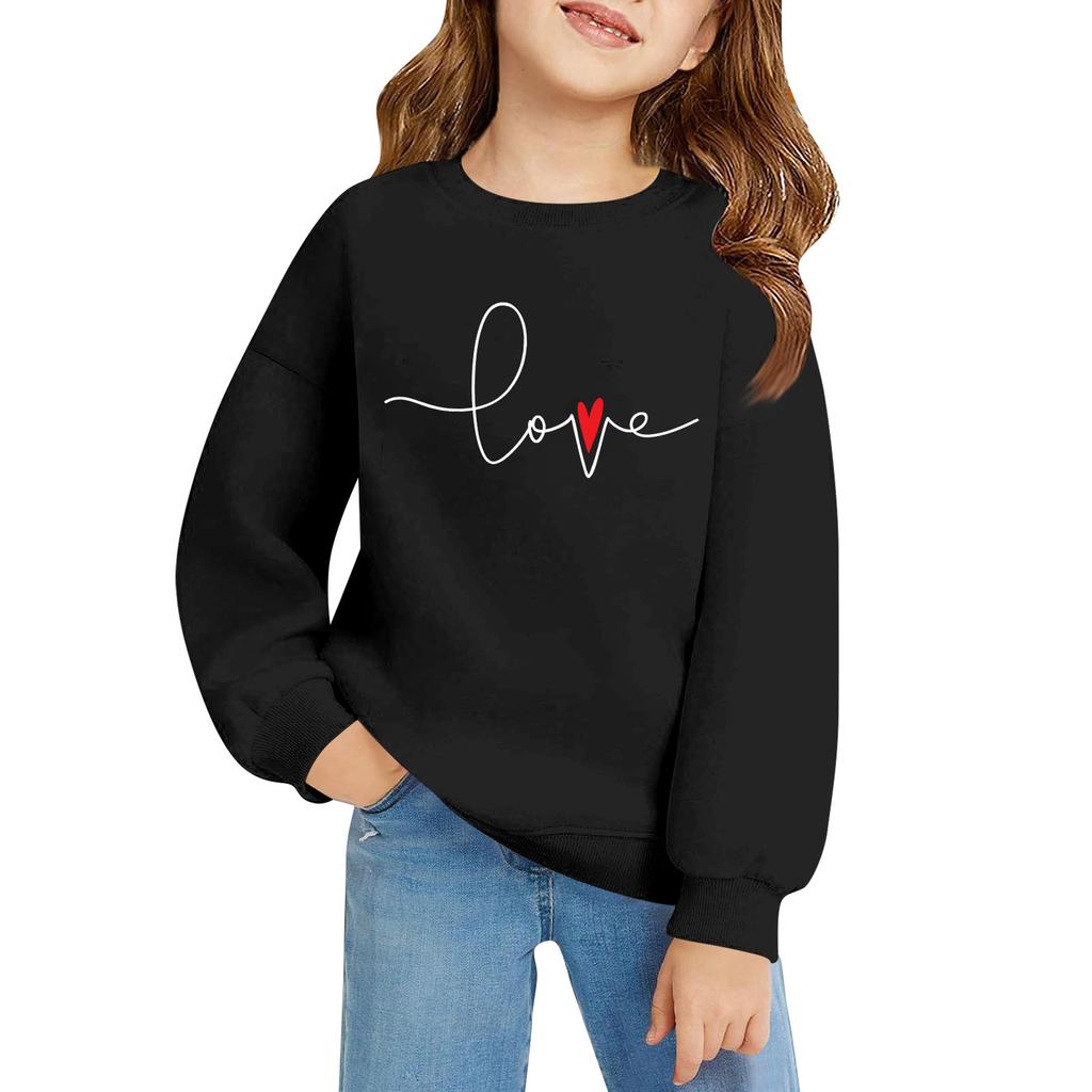 Kinder Langarm Lockerer Pullover Buchstabenaufdruck Rundhals Sweatshirt