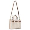 Michael Kors Medium Shoulder Tote Bag With Gold Hardware In Vanilla White And Acorn Brown Women handbags 35S5G2ZS3B-VANILLA