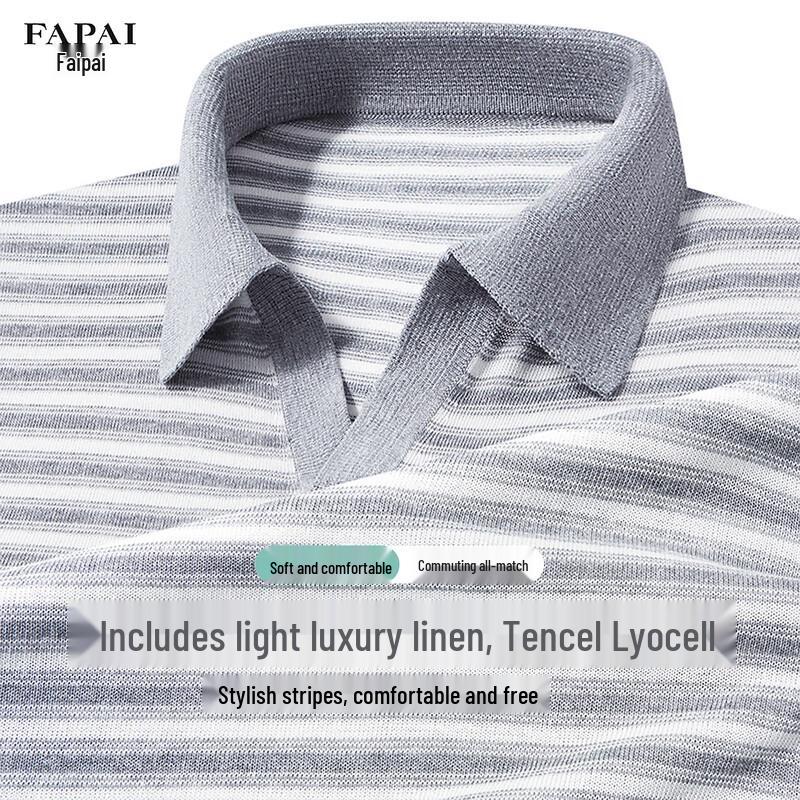 Fapai Men s 11% Linen & Lyocell Blend Summer Short Sleeve T-Shirt XL (52)