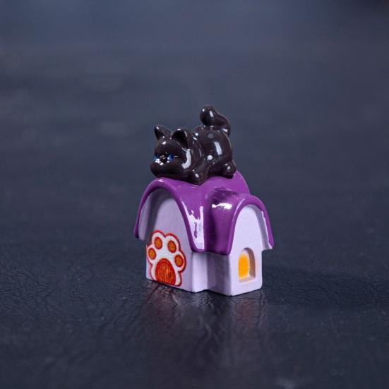 jijijing 3Pcs Halloween Mini Resin Figurines, Miniature Pumpkin Ghost Grim Reaper Castle Statue for Spooky Fairy Garden, Haunted House, Micro