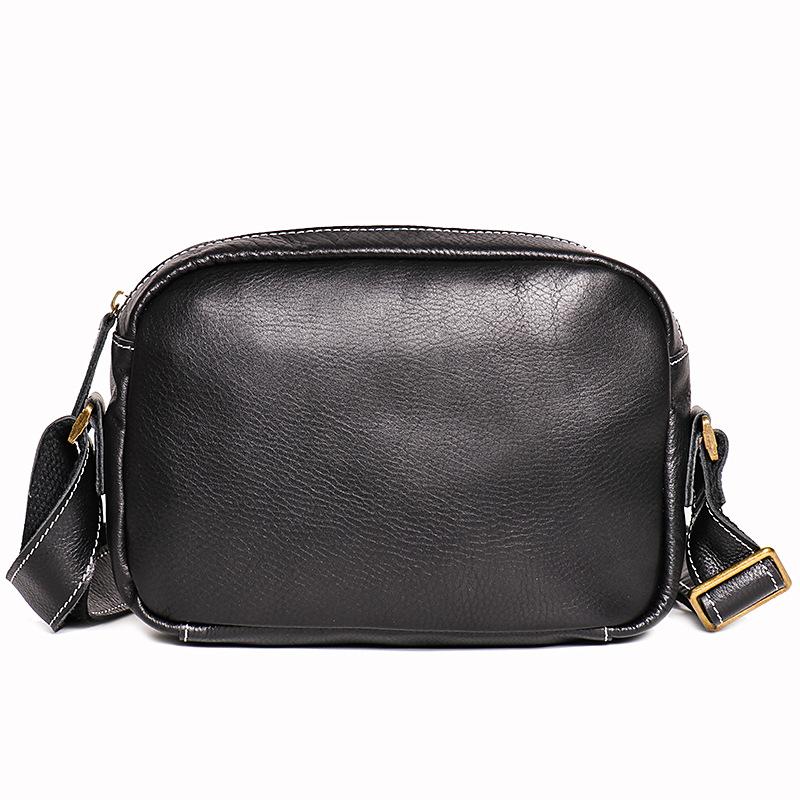 Einfache Herren Umhängetasche Damen Crazy Horse Leder Schrägbandtasche Große Kapazität Ipad Tasche Echtes Leder Herren Tasche