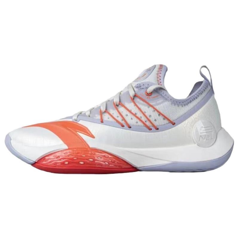Anta Skyrim 2 Cushioning Breathable Low-Top Basketball Shoes Men's White Gray Red Sneakers 112411107-4