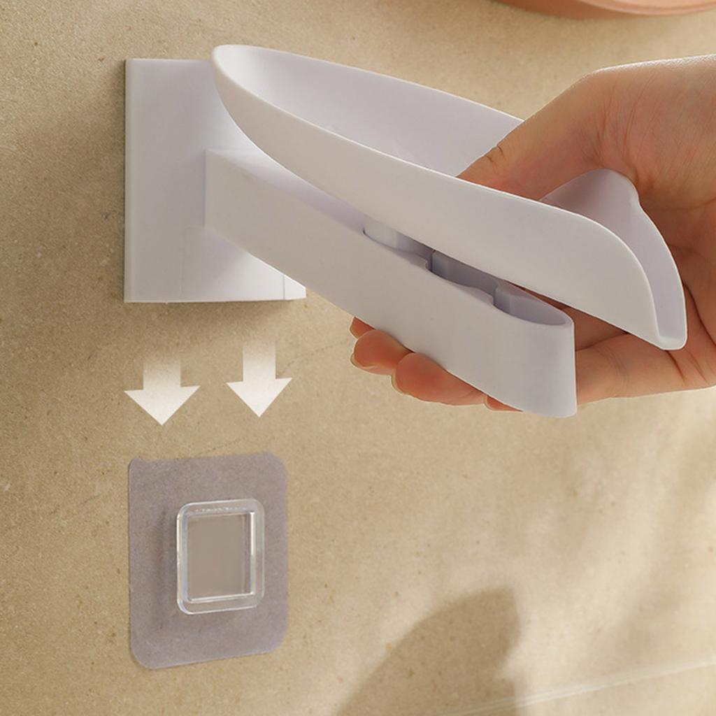Decorative Soap Storage Box Adhesive Installation Bathroom Essential Quick Drying Auto Draining Adjustable Soap Dish