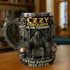 Tasse commémorative en acier inoxydable Ozzy Osbourne avec design de crâne en 3D