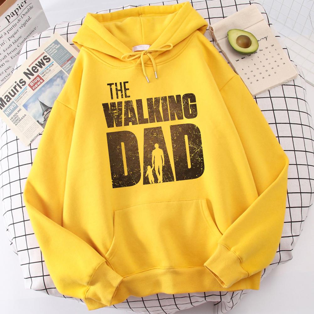 Der Gehende Papa Druck Herren Hoodie Street Fleece Kapuzenpullover Hipster Rundhals Herbst Sweatshirt Hip Hop Übergroße Kleidung Unisex