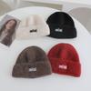 Simple Embroidered Knitted Hat for Women's Autumn and Winter New Collection  Warm Thickened  Cold Hat That Looks Good on The Face Small Ear Protection