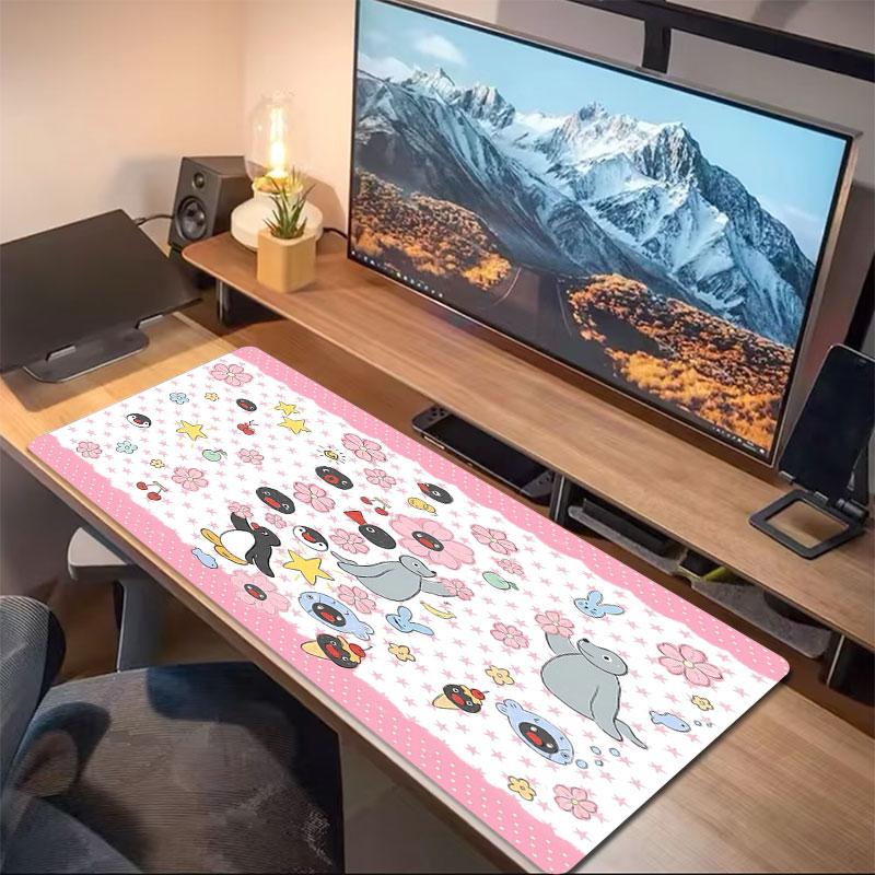 Penguin Party Adventure Large Size Mouse Pad Large Gaming Table Cushion Nonslip Laptop Tablet Big Mousepad Xxl Mat Mini Pc Playmat With Lock Edge