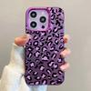 Fashion Brown Leopard Phone Case For iPhone 14 15 Plus 11 12 Pro 13 ProMax Max for iPhone14/15Plus Laser Plated Silicone Cover