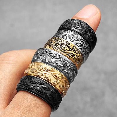 Devil Multi Eyes Men Rings Stainless Steel Punk Vintage Desinger Cool Stuff  Jewelry Accessories For Women Gift