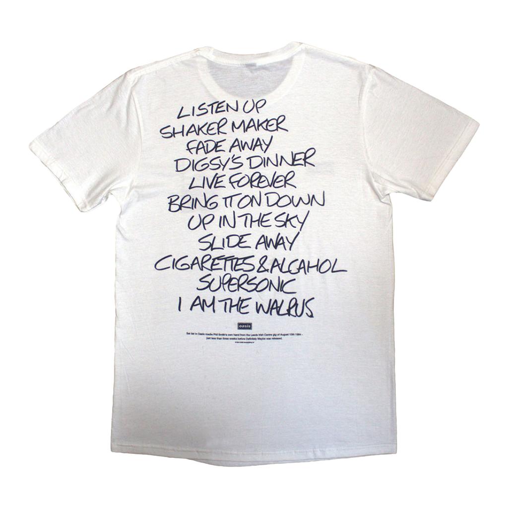 Oasis Unisex Adult Definitely Maybe AAA Setlist Back Print T-Shirt