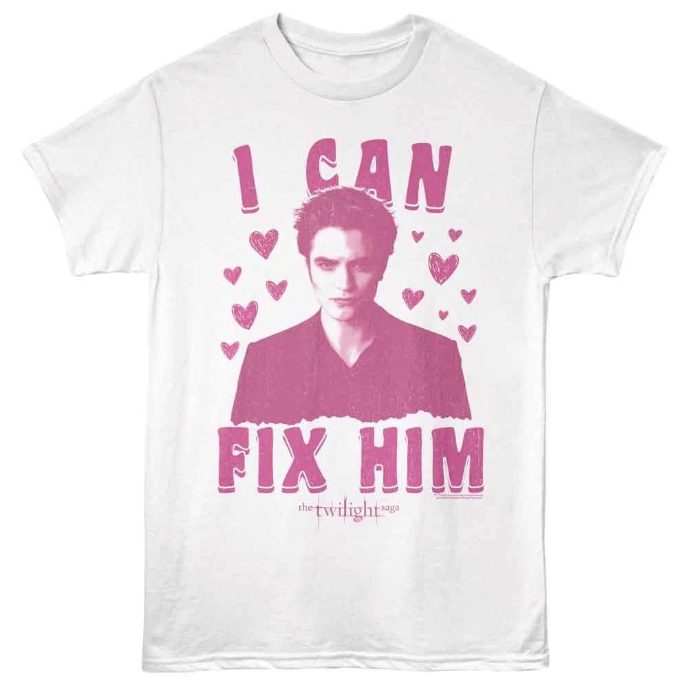 Twilight - Fix Him Sketchy Hearts - Front Print Solid Children s T-shirt - White 140