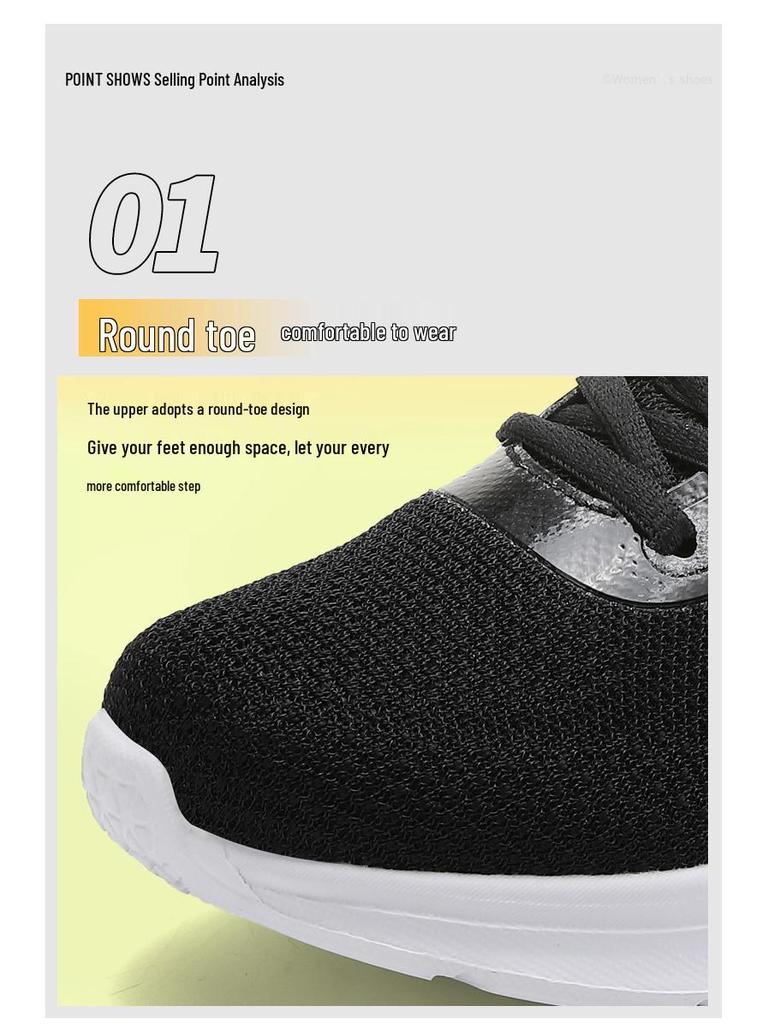 Women's Breathable Flyknit Mesh Running Shoes - Low-top, Large Size, Casual Sneakers for Spring/Summer
