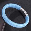 WISH Popular Men's Titanium Steel Leather Fashion Bracelet Accessories