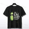 1981 Old Cucumber Playful Design Graphic T-shirt Trendy Short-sleev Pure Cotton O-neck Top for Daily Wear