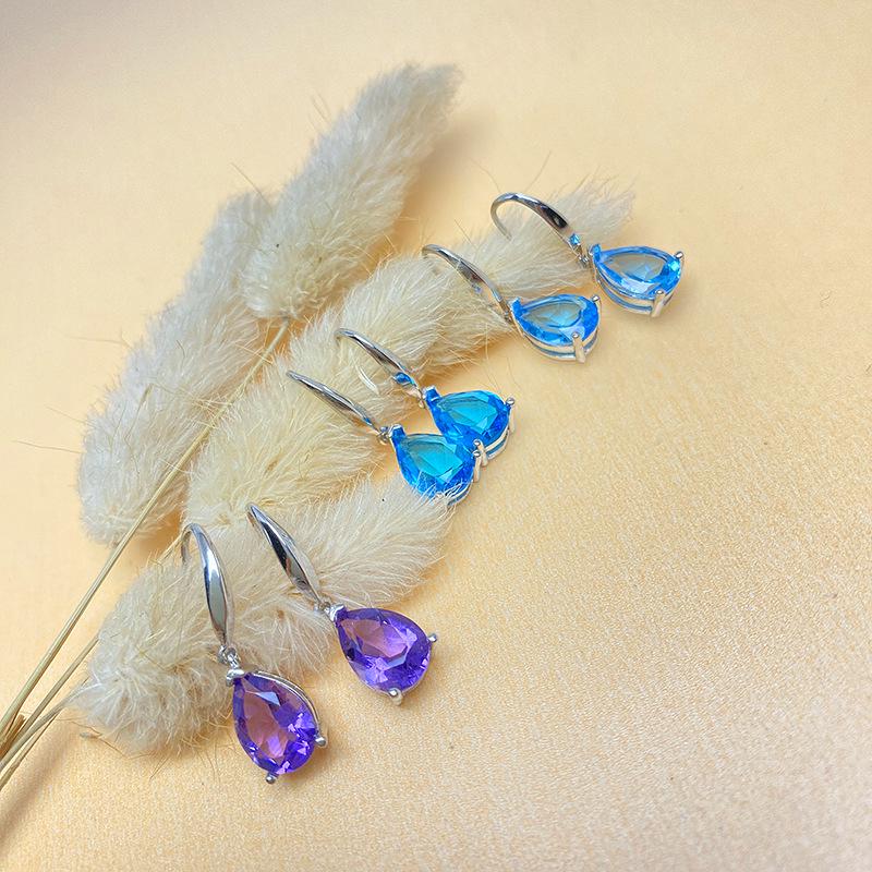 925 Sterling Sølv Krystall Engel Tå Topas Halskjede - Valentinsdag Vintage Kragebenssmykke