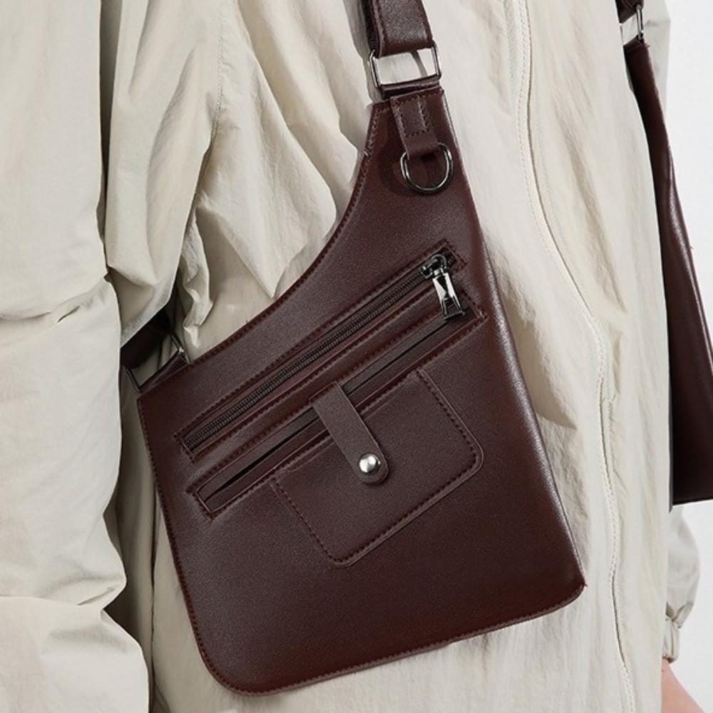 Borsa a Gilet in PU Pelle Spallacci Regolabili Cinturino Sottobraccio Tasca Portafoglio Viaggio Tempo Libero