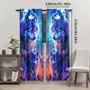 2Pcs Polyester Wolf Themed Woven Printing Window Curtains Birthday Party Decoration Backdrop Drapes for Living Room