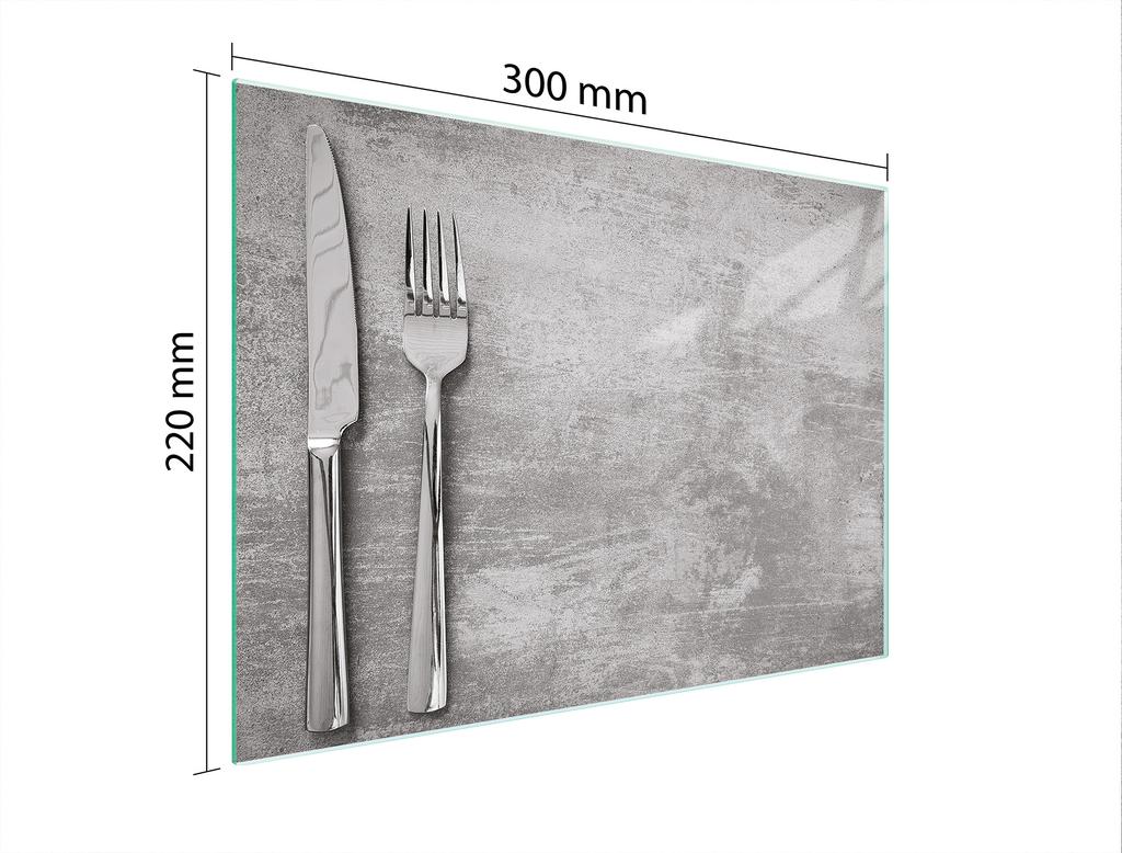 SZKLANA DESKA DO KROEJNIA 30x22 SZTUĆCE