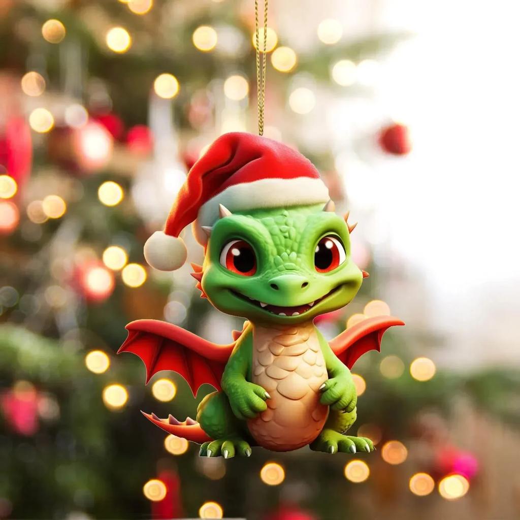 New Christmas Dragon Ornaments Lovely Cool of Baby Dragon Christmas Anime Flying Dragon Pendant for Home Office Desktop Decor