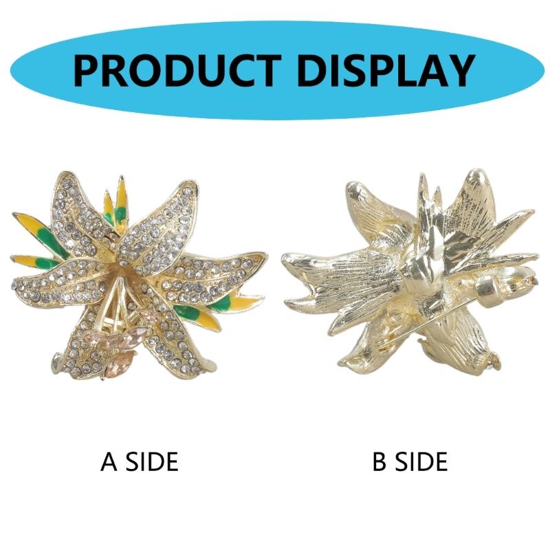 Vintage Rhinestones Lilies Brooches Artistic Lilies Brooch Charm For Women And Girls A Perfect Addition To Any Ensembles