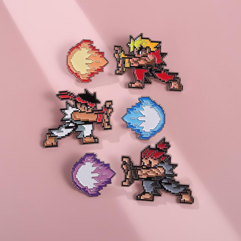 Childhood Arcade Pixel Game Peripheral Enamel Pins Custom Personalized Creative Brooches Lapel Badges Jewelry Gift for Kids