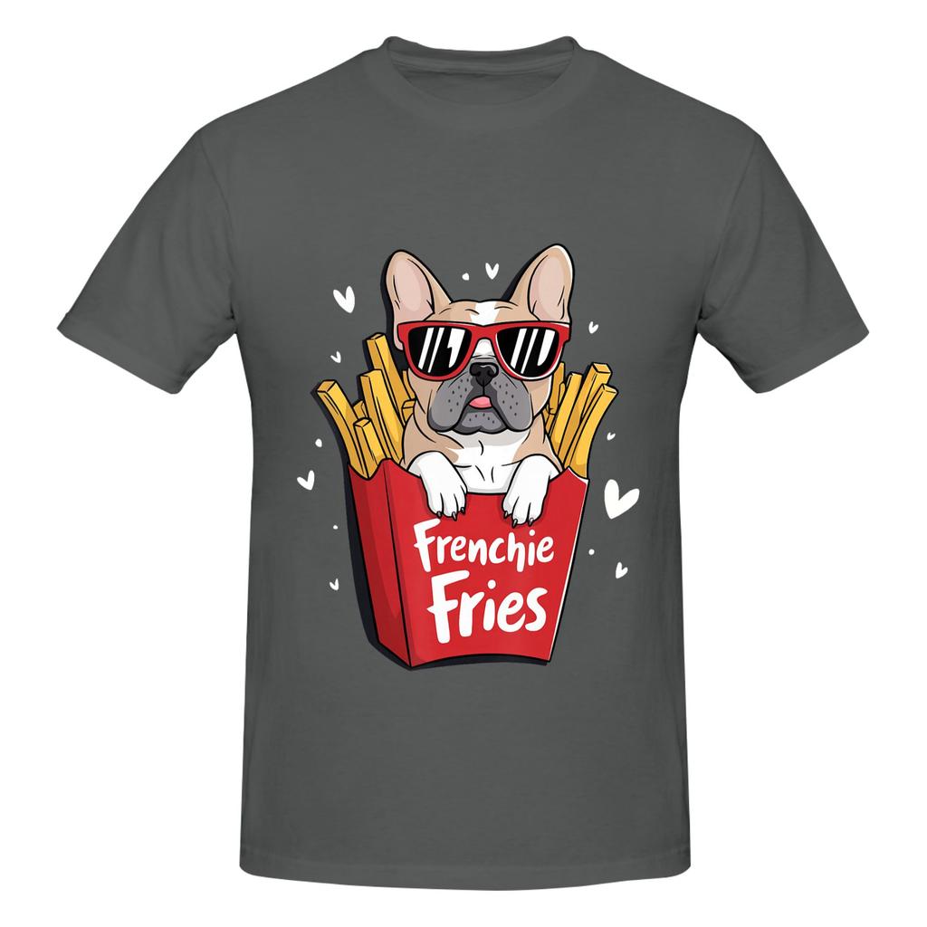 1 Piece Frenchie Fries Graphic 100 Cotton Tshirt French Bulldog Tees Tops For Unisex