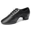 Latin Dance Shoes Black Leather Breathable Sweat-absorbent Non-slip Latin Mordern Dancing Shoes for Women