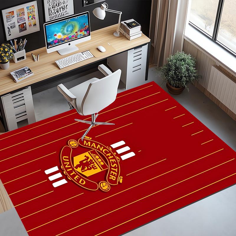 Manchester United F.C Pattern Rug, Indoor/Outdoor Mat, for Picnic, Gameroom, Bedroom, Office, Living Room, Home Decor Carpet, Birthday Gift